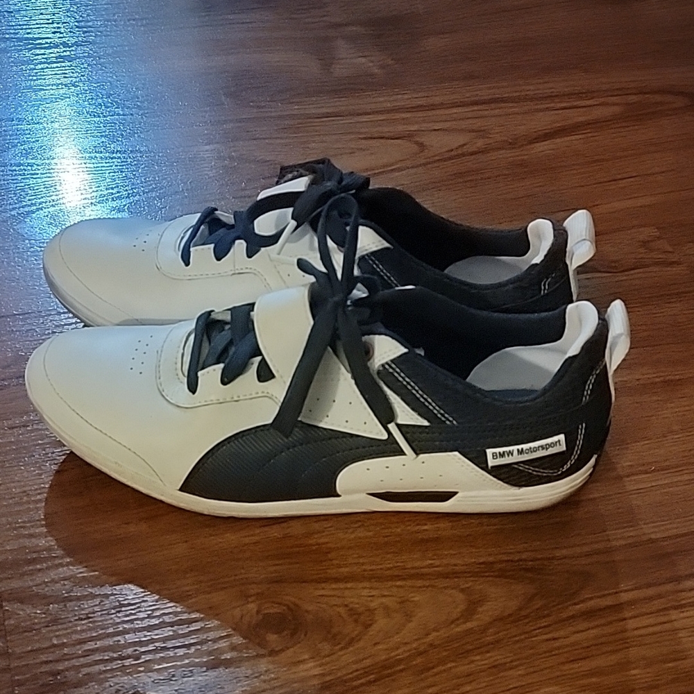 Men's White and Blue Puma Shoes